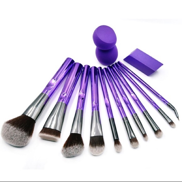 Crown Pro 12pc Limited Ed. Purple Makeup Brush Kit - Picture 1 of 4